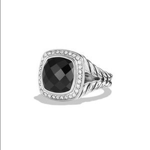 David Yurman Albion Black Onyx Ring Diamonds 11mm